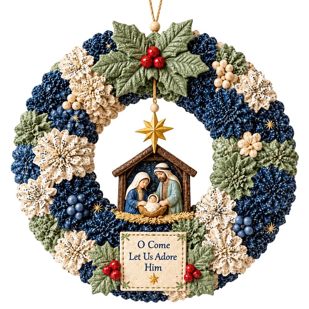 3D Fabric Punch Needle Garland DIY Kit - Christmas Carol