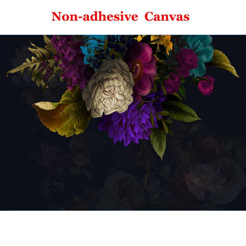 Custom Wall Mural Retro Flower Black Background Wall Decoration Painting Hotel Study Room Bedroom Wallpaper Papel De Parede 3D