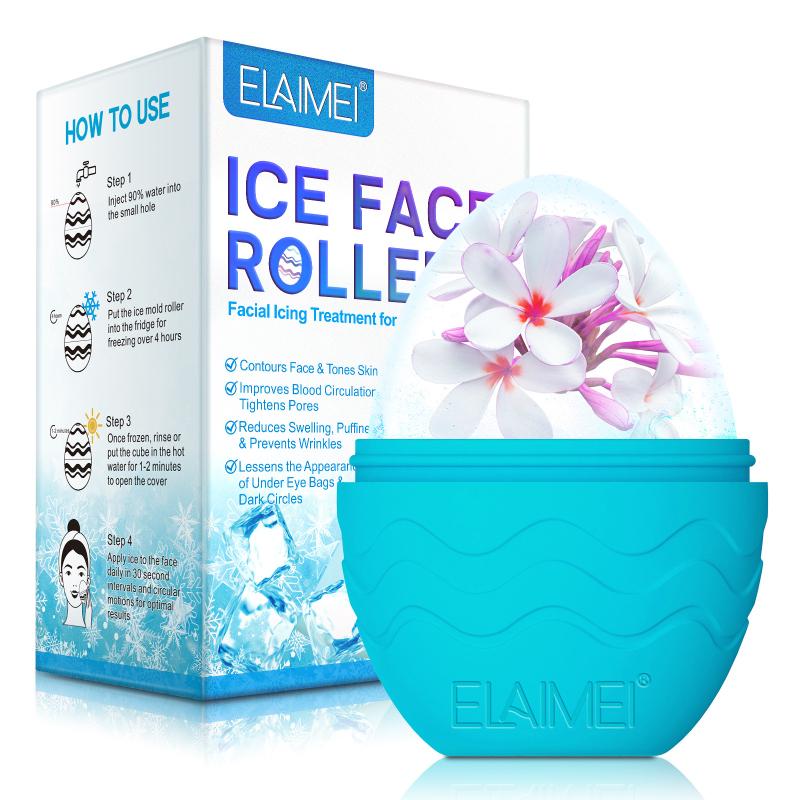 Ice Face Roller Egg-shaped Reusable Ice Mold For Face Skin Care Silicone Facial Massage Icing Tool