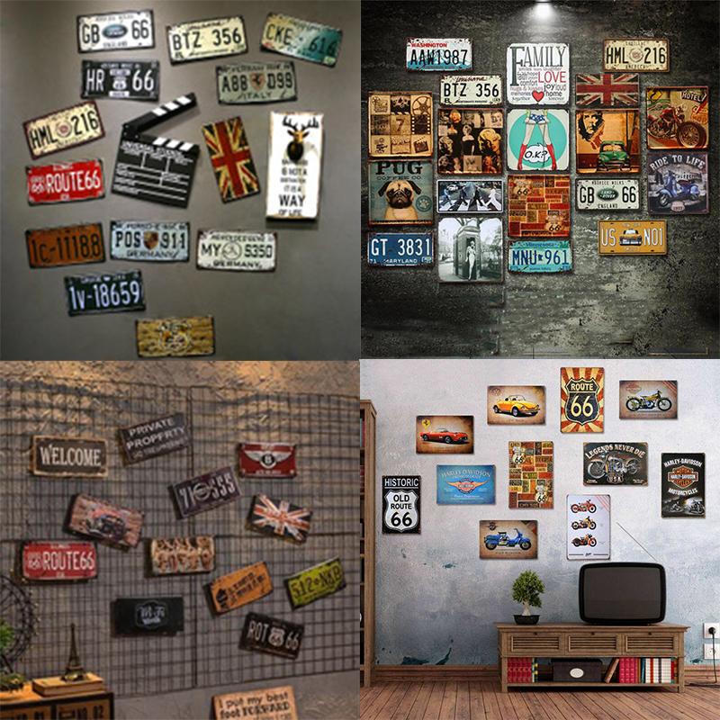 Airplane Fighter Vintage Metal Signs American Style Aircraft Wall Sticker Painting Poster Pub Bar Room Decor