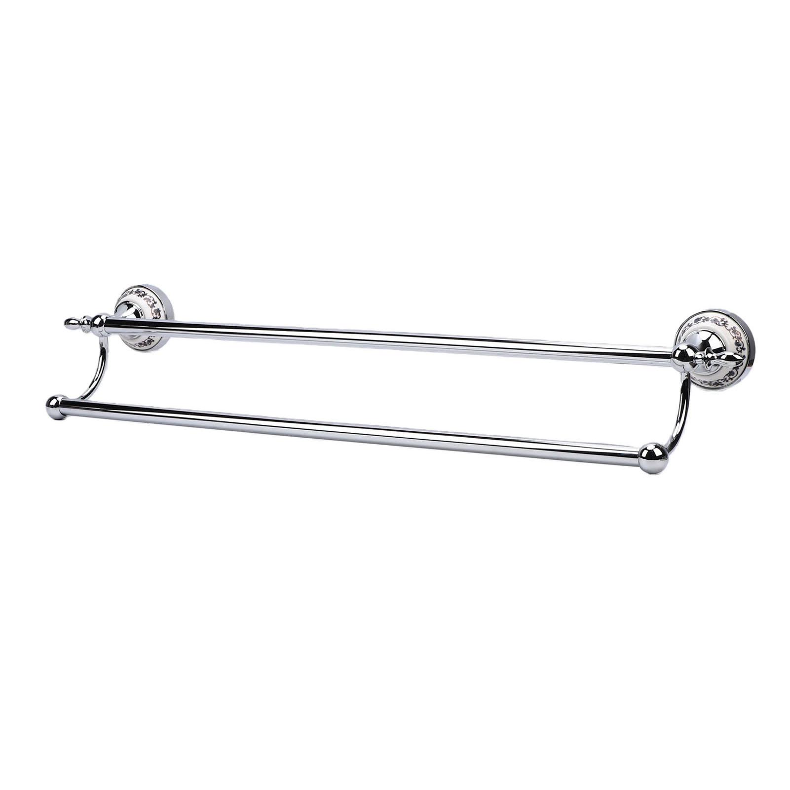 Porte-serviettes double mural en acier inoxydable Porte-serviettes double en céramique de porcelaine pour mur Cuisine Salle de bain