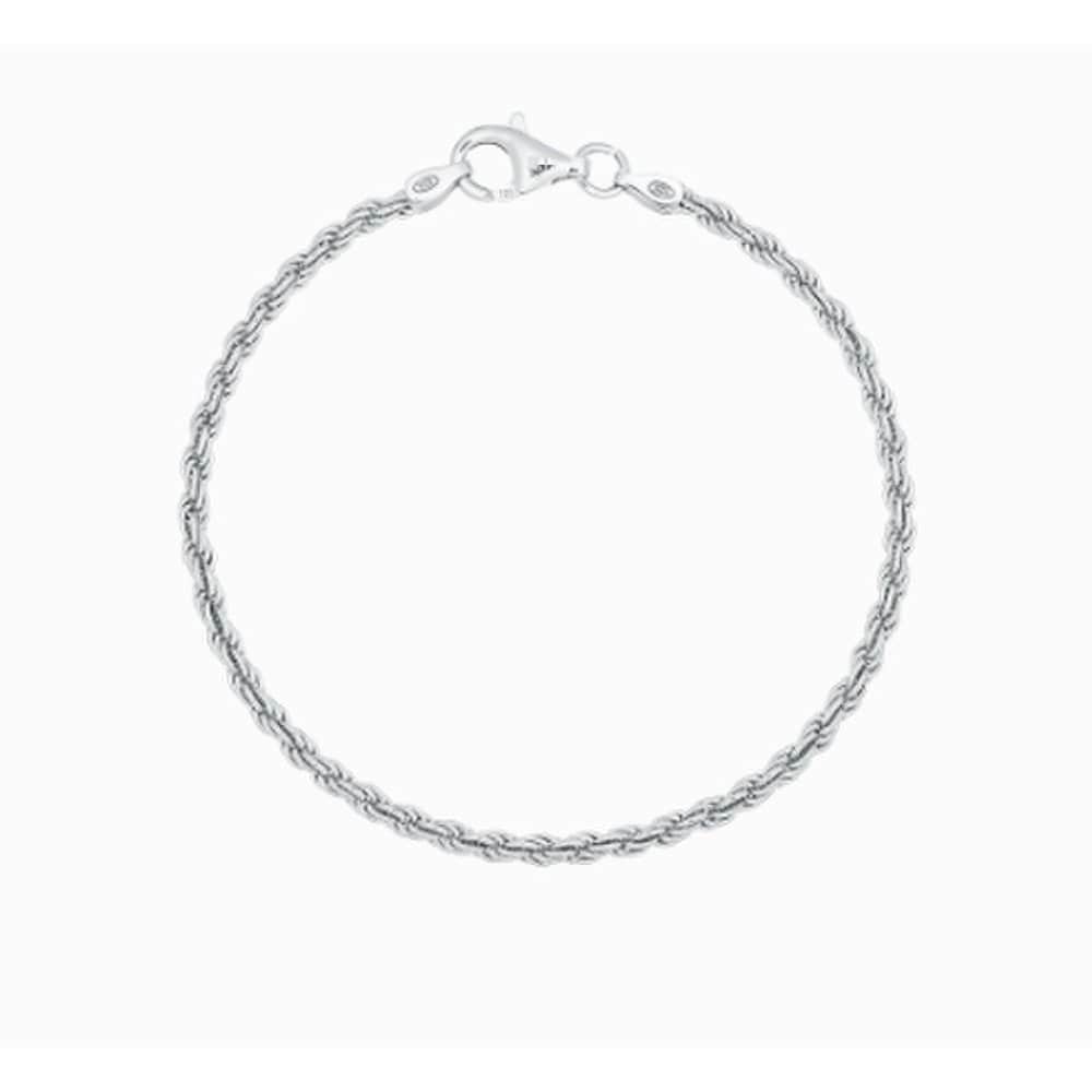 17cm, White/Yellow Italian Chain Silver Rope Bracelet Llbs23446S_S