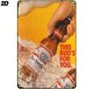 This BudS for You Vintage Metal Tin Sign  Retro Beer Advertisement Wall Decor   Distressed Red  White Design Perfect Fo