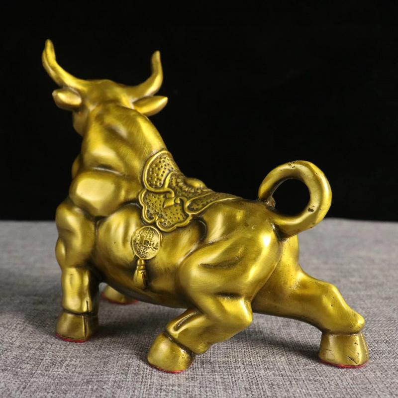 Brass Ornament Living Room Decoration Bullish Office Business Opening Gift Good Luck Bull Head Up