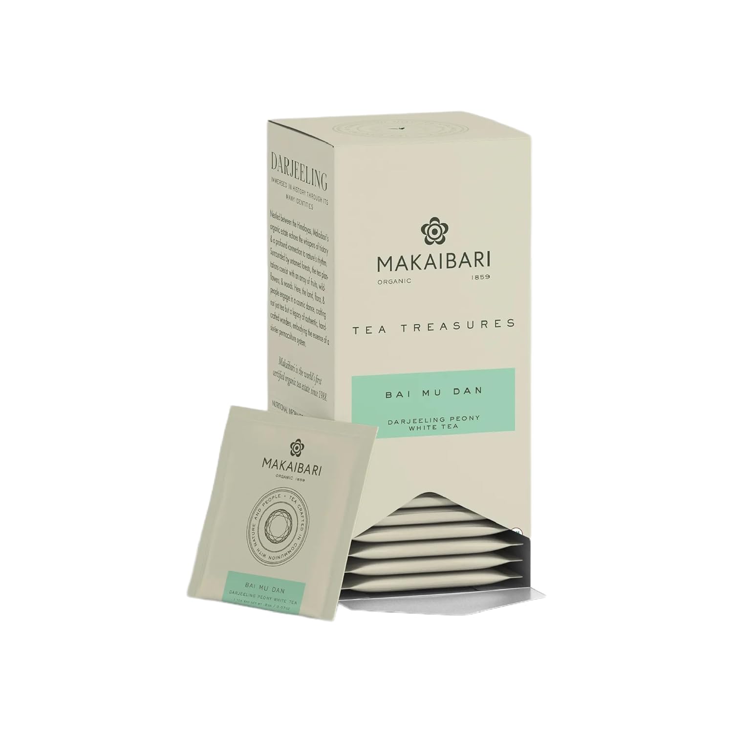 

Makaibari Bai Mu Dan White Tea Bags 50 Gm Delicate Floral Brew With Smooth Honeyed Aroma And Fresh Taste Notes