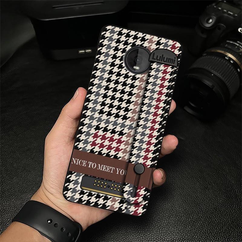 Simple Wrist Strap Phone Case For MOTO Z4 Play Fashion Design Back Cover Plain Color Personality Dirt-resistant Commerce