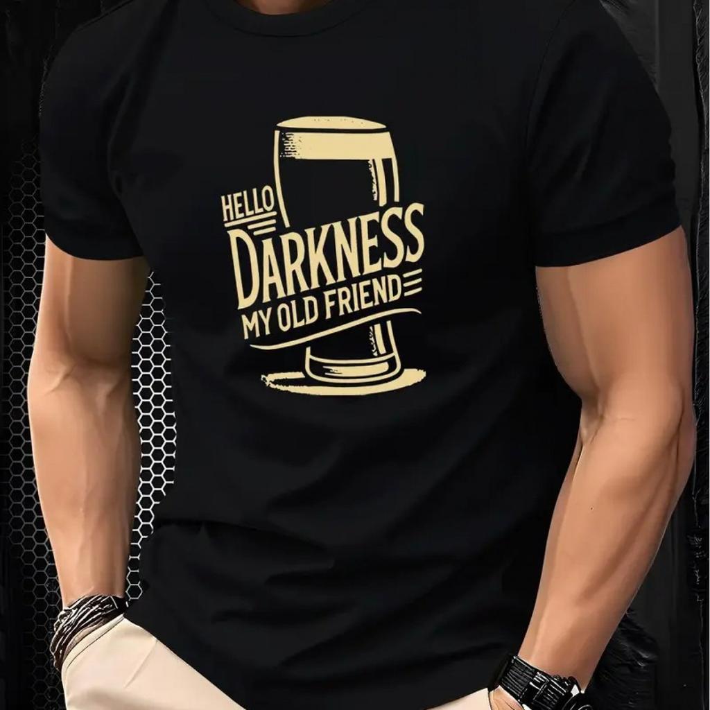 100 Cotton Unisexs Loose Tshirt Fashionable Simple Creative Dark Printed Short Sleeved Round Neck Casual Top