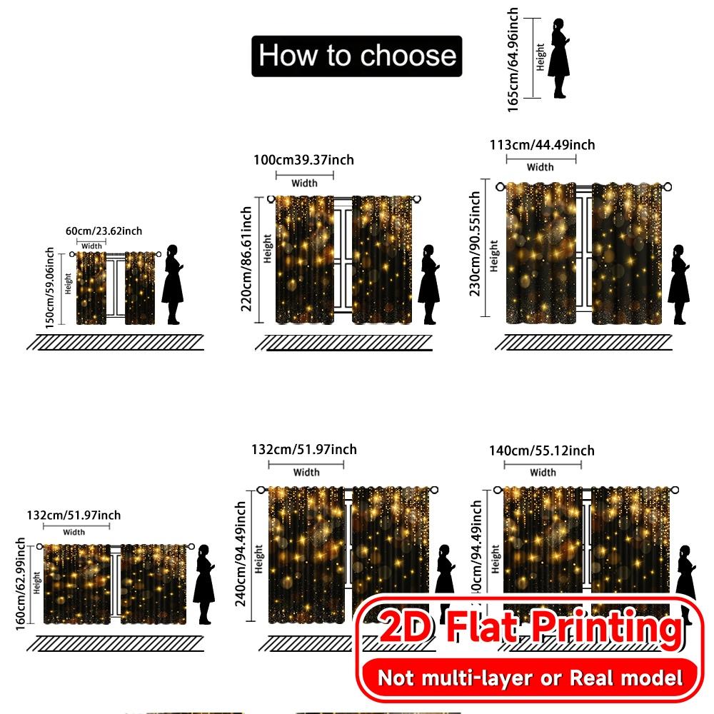 Set Of 2 Flat Printing Celebration Print Popular Curtains Fabric Gifts Suitable Bedroom Living Room Curtain Polyester Perfect For Sitting