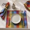 Foldable Napkins for Banquet Colorful Buffalo Check Napkin, Plaid Cotton Linen Retro Washable Cloth Christmas Napkin Dinner Table, Wedding, Party, 16