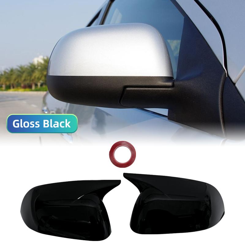 2pcs Rearview Mirror Caps Cover Glossy Black Sticking For Nissan Sunny 2010 2011 2012 2013 2014 2015 2016