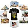 Softball Bonus Mom Leopard Print Baseball Bat Graphic Tee Pure cotton T-shirt