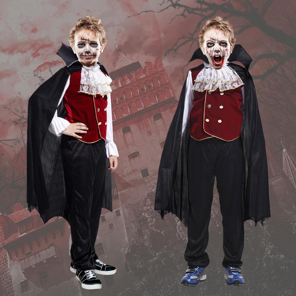 Angenster Halloween Costume Set for Set of Vampire Popular and Perfect for and Available In 3 Sizes Boys, 6-Piece Costumes, Funny, Christmas, Events,