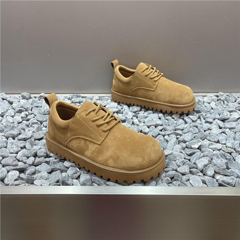 Big head shoes autumn new shoes retro matte leather lace-up lightweight low top
