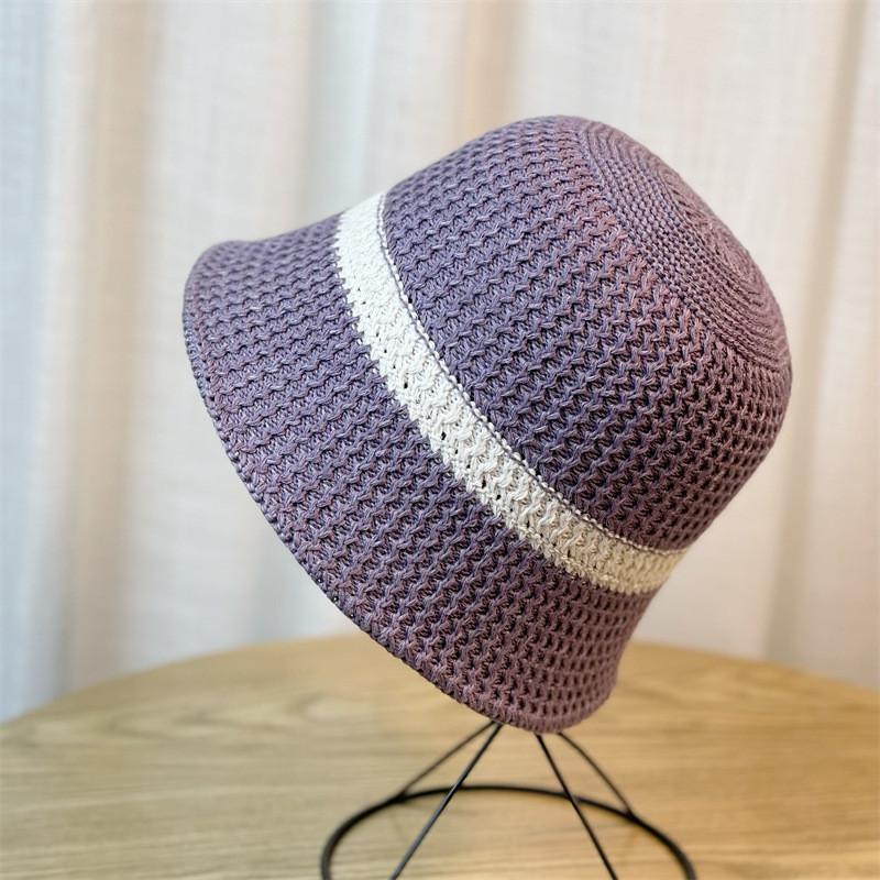 Trendy Round Top Wide Brim Fisherman Hat For Women In Black Beige Khaki Grey Purple Pink