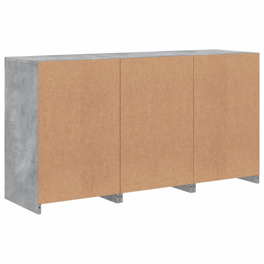 Vidaxl Cabinet With LED Lighting, Concrete Gray, 123X37X67 Cm