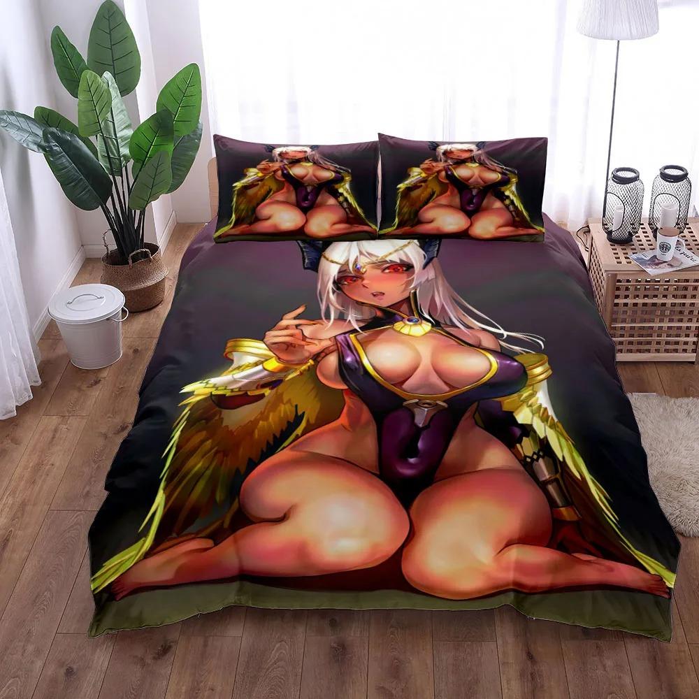 Set cuvertură de pilote Monster Hunter World Set de lenjerie de pat King Queen, dublă, twin, o singură dimensiune