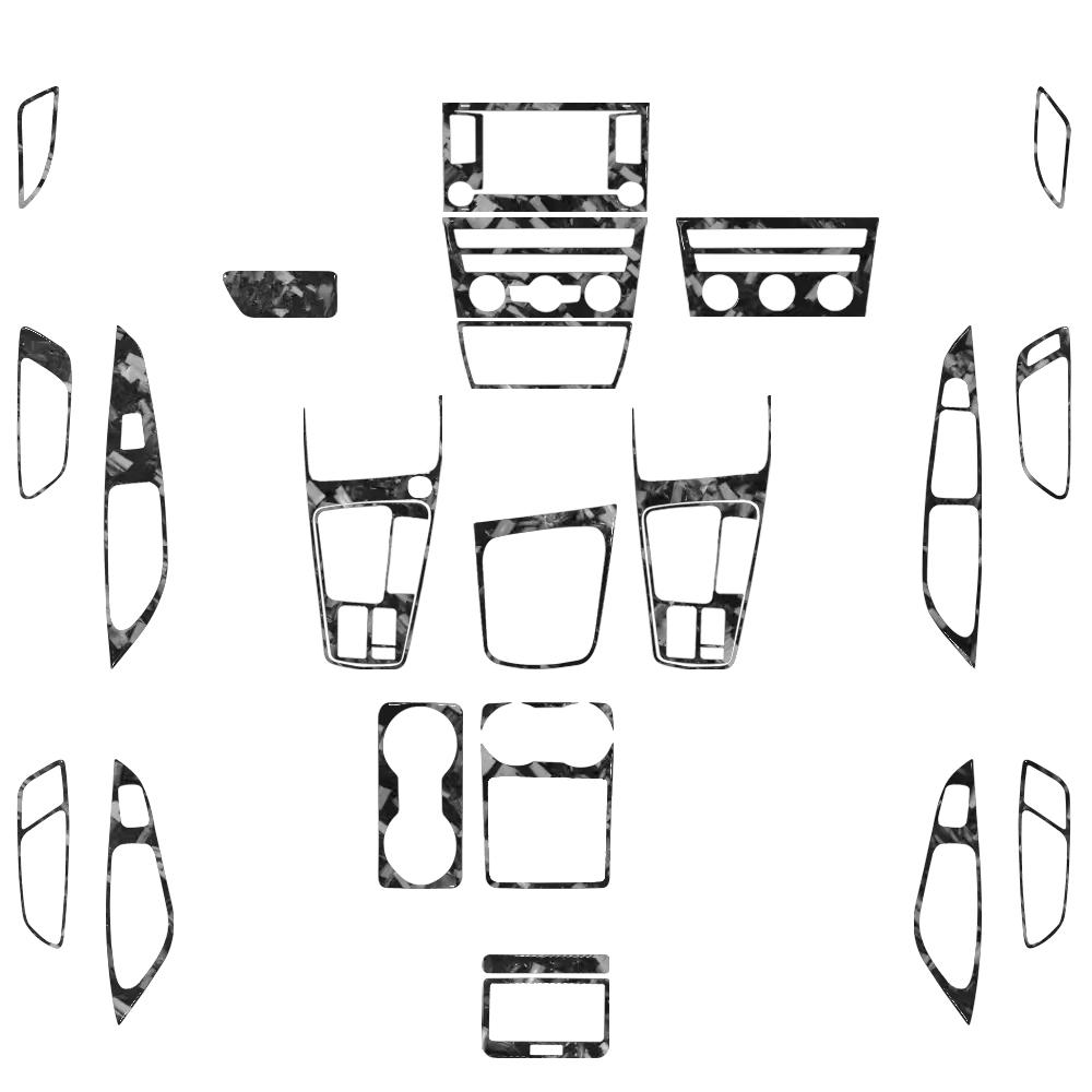 For Seat Leon MK3 2013-2020 Carbon Fiber Central Navigation Radio CD AC Door Gear Shift Panel Trim Set Car Accessories Sticker