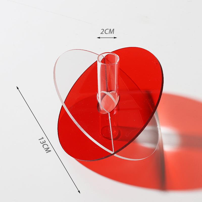 Colorful Rainbow Acrylic Vase Plant Pots Table Decoration Minimalist Geometric Flowers Arrangement Vases Room Aesthetic Decor