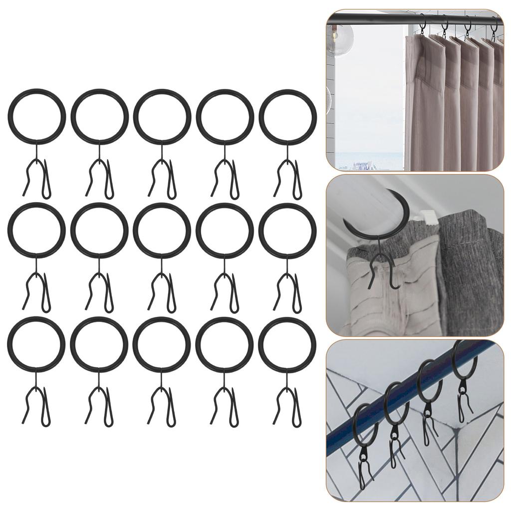 40Sets Iron Curtain Accessories Perfect Workmanship Hooks for Bedroom Shower Curtains Easy Install Curtain Rings