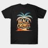 Men Black Print T-shirt Black Crowes // Rise No-Cut Transfer Paper Print Cotton Tshirt