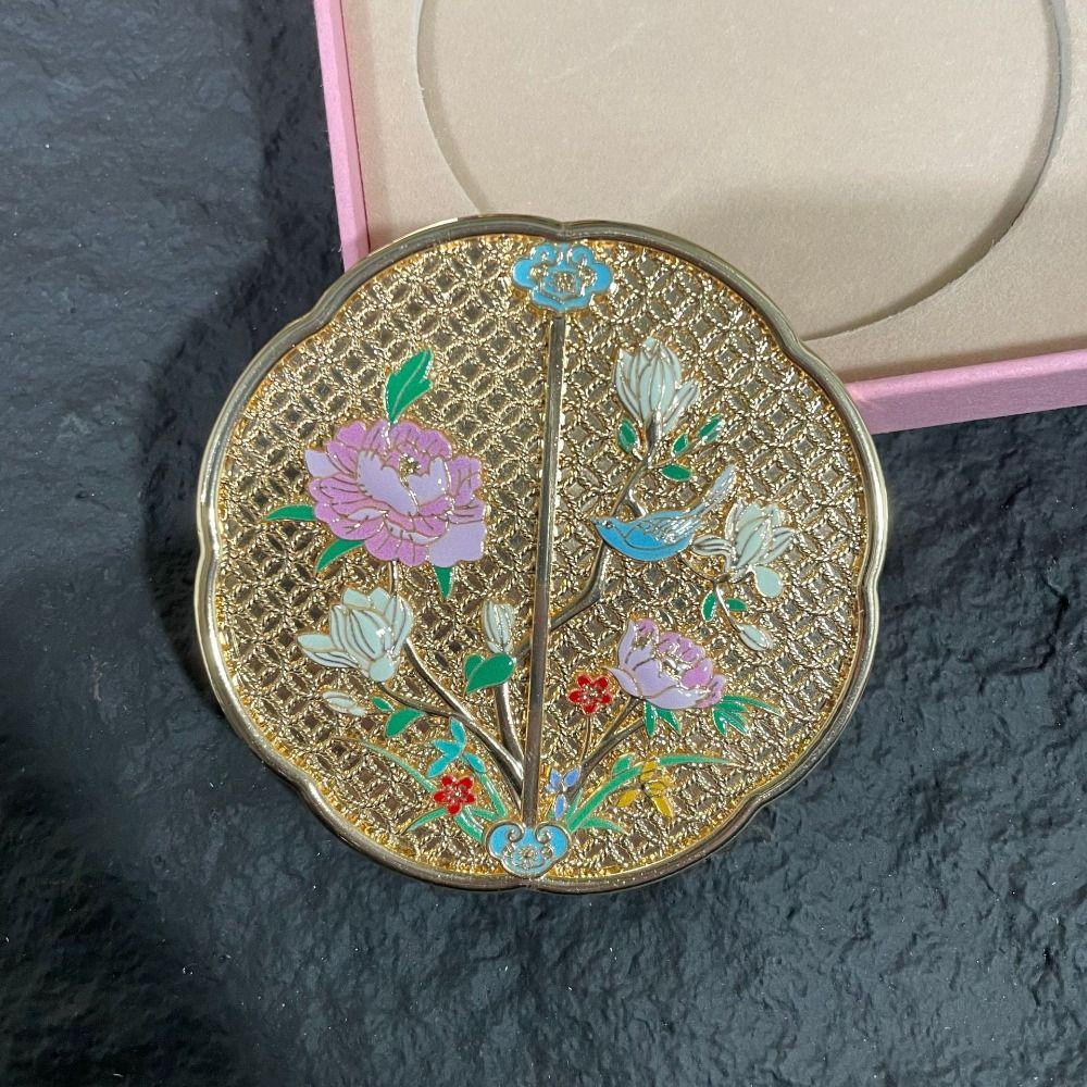 Vintage Handle Makeup Mirror Exquisite Round Vanity Mirror Retro Chinese Style Mirror Unisex