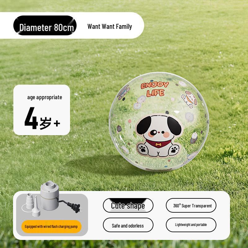 Inflatable Transparent Giant Football Beach Ball for Children and Parent-Child Interaction
