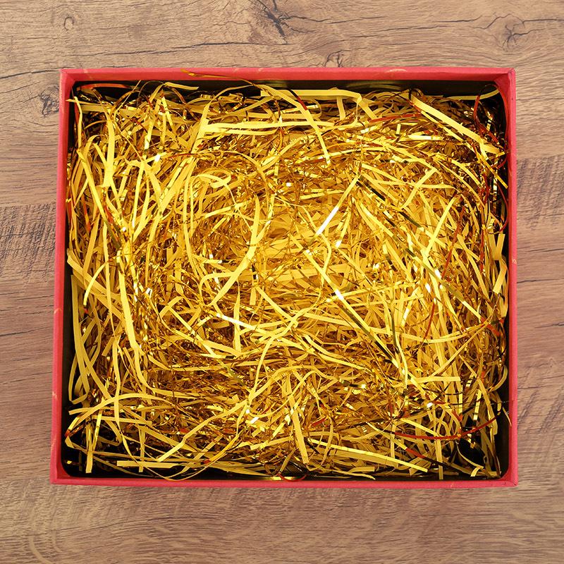 Festive Gold Thread & Paper Raffia Filler for Wedding Candy Box Gifts with Luminous Gold Foil Shreds, 2025 Edition