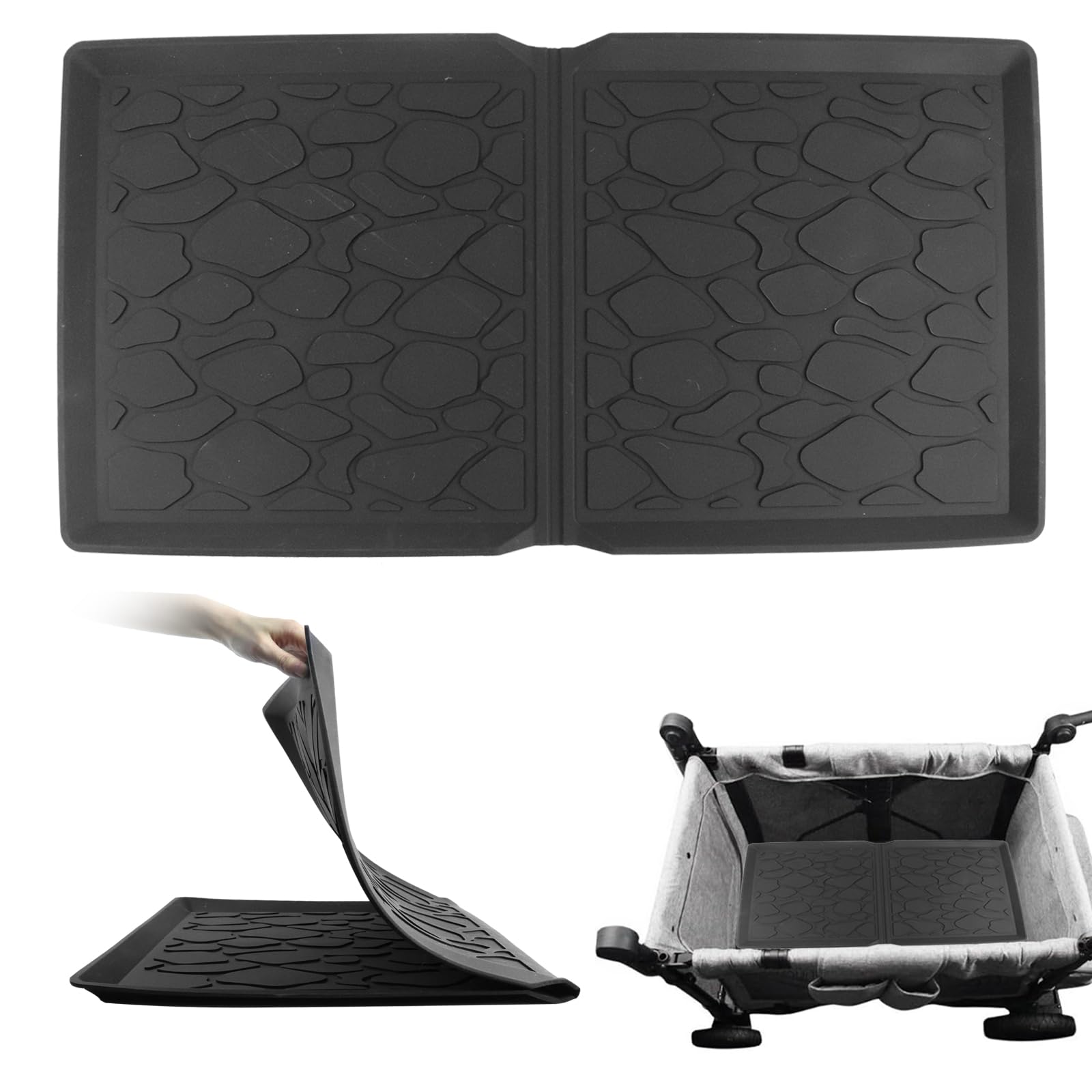 

Подушка всепогодная складная для прогулочной коляски для путешествий, портативная водонепроницаемая подушка, черная подушка легко снимается для дорожной тележки Wonderfold серии W