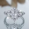 Exquisite CZ Zircon Snowflake Rings for Women Luxury Wedding Party Jewelry Fashion Rings Gift