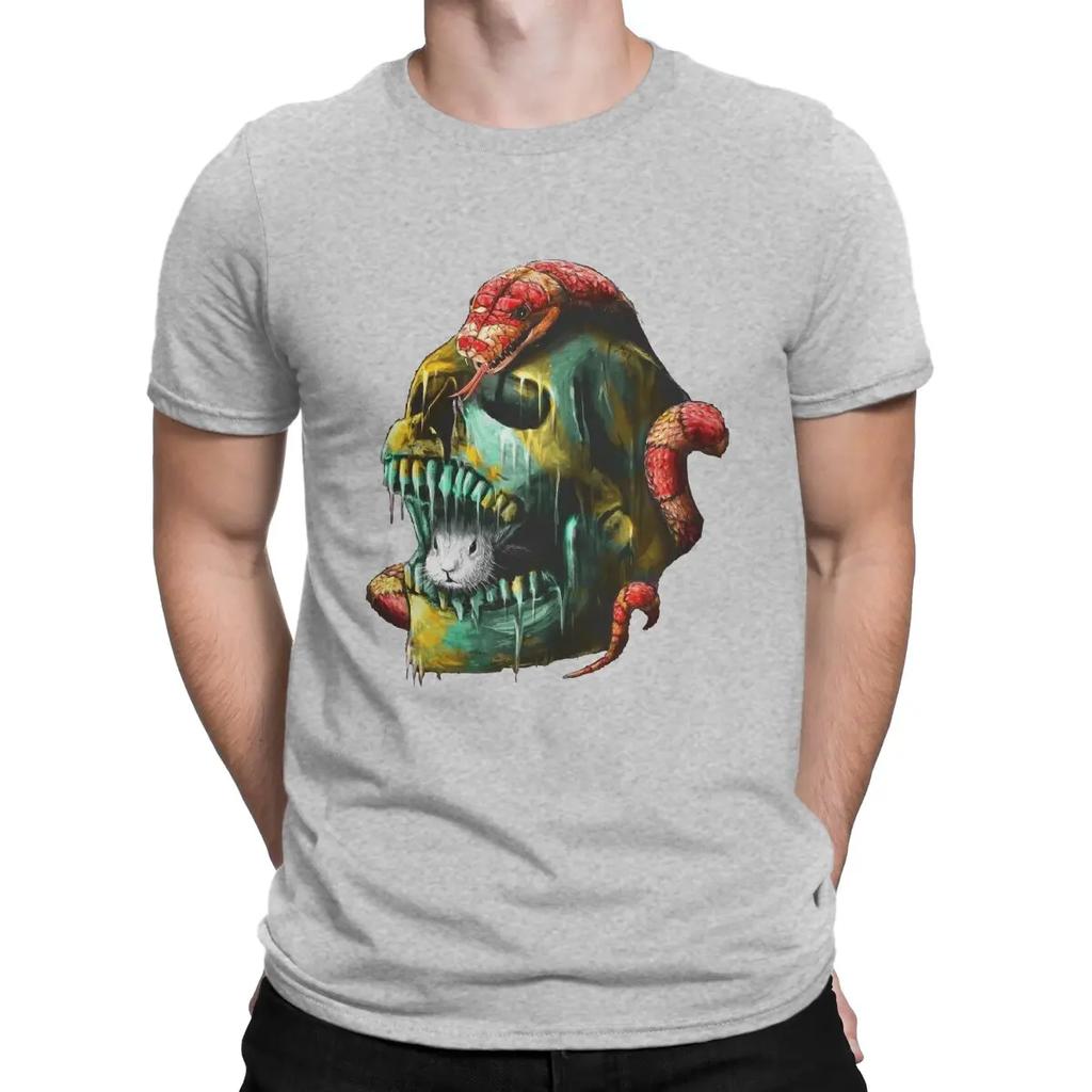 Men's T-Shirt Fear And Desire Novelty Cotton Tees Short Sleeve Skull T Shirts Round Collar Clothing Summer