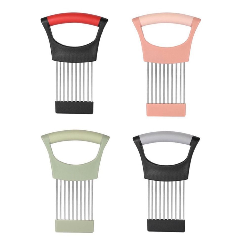 Stainless Steel Onion Slicer Holder Effortless Meat Tenderizer Needle  Kitchen Gadget