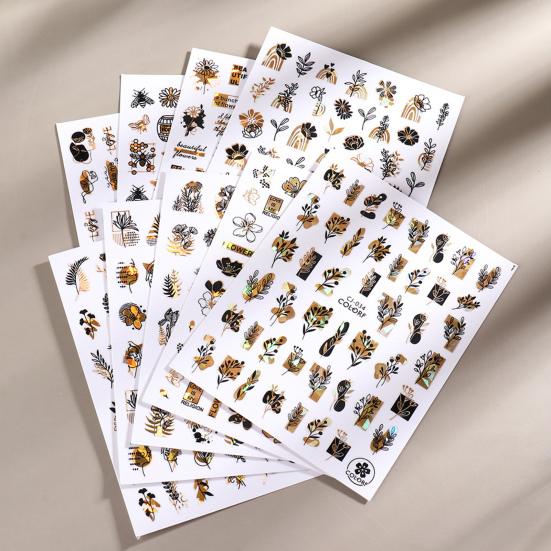Manicure Decal Easy To Apply Lightweight Paper Black Bronzing Manicure Sticker Decal for