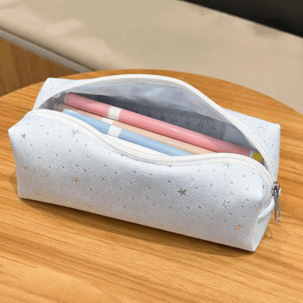 1pc Large Capacity Pen Bag Star Polka Dot Stationery Bag Cute Stationery Organizer  Students