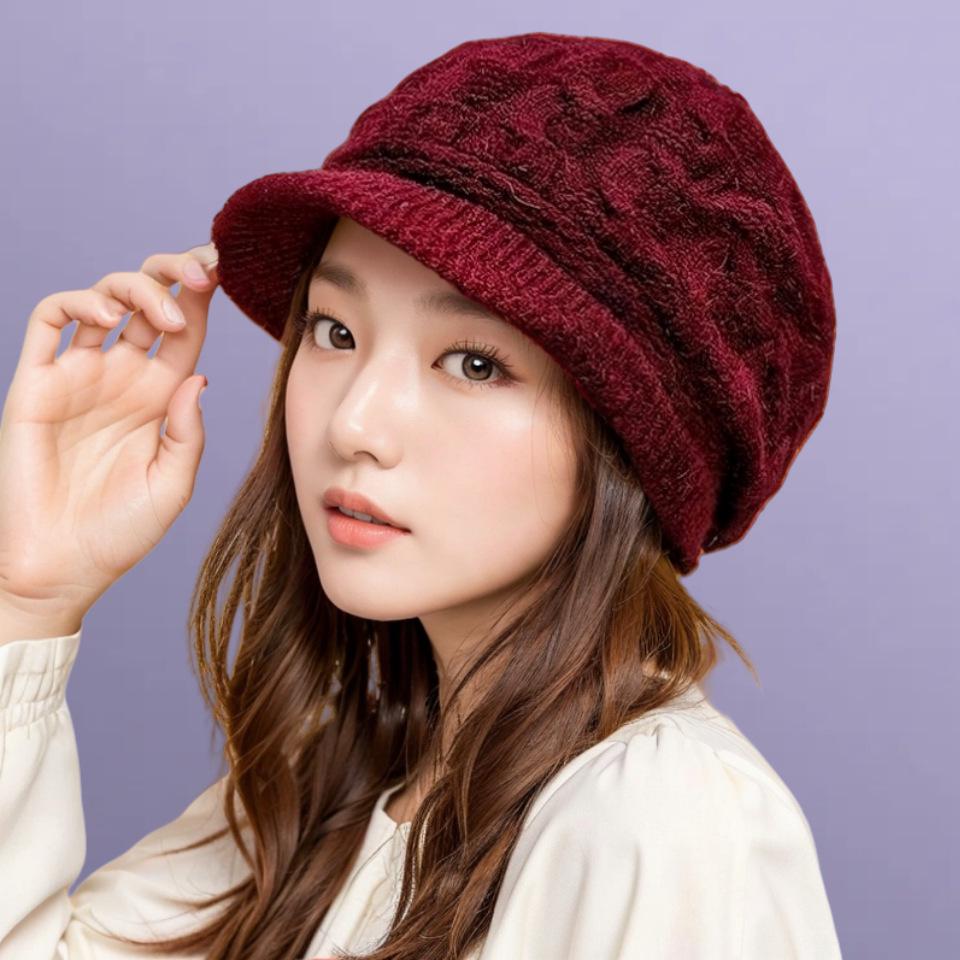 

Cross-border Korean Cable Knit Hat: Winter Cashmere Wool, Warm Ear Protection for Moms