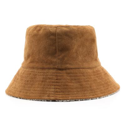 Autumn and Winter Solid Color Light Board Chicken Skin Fleece Bucket Hat Outdoor Travel Warm Face Small Bucket Hat