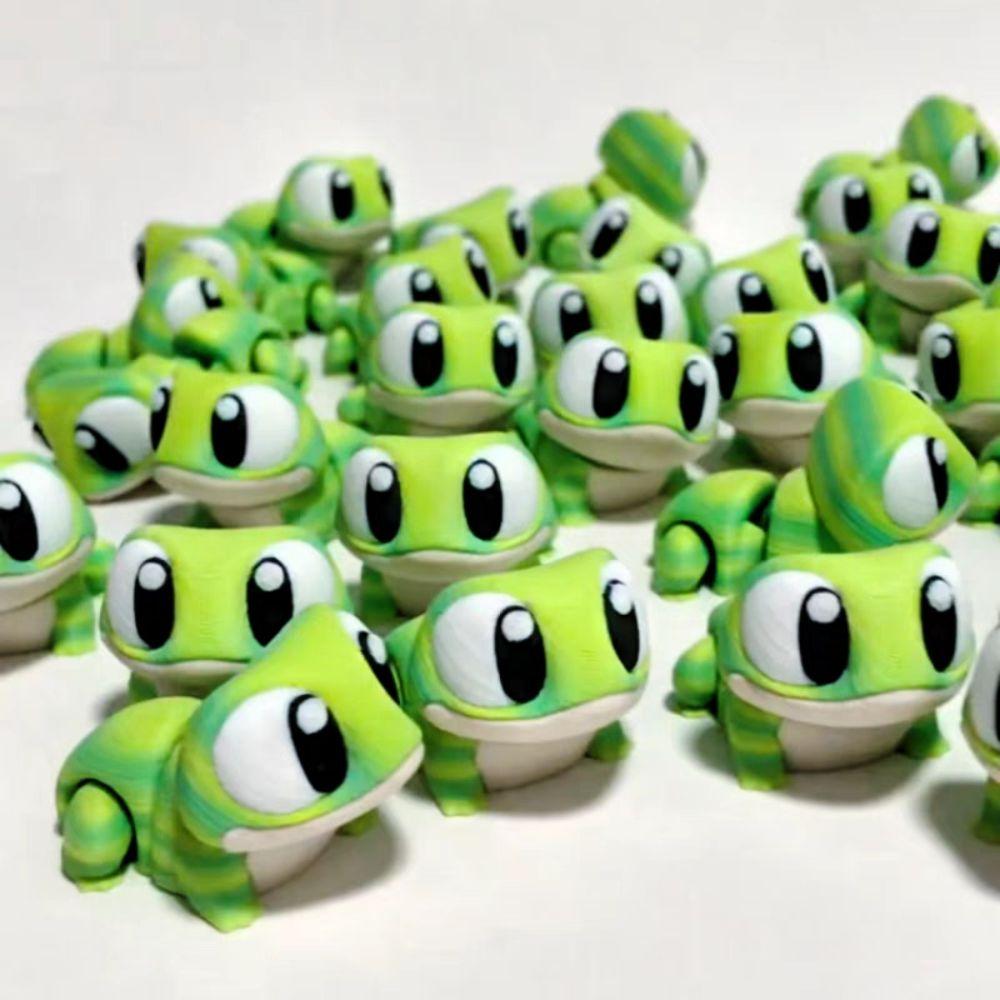 Green Frogs Pet 3D Printing Toys Collection Frog Animals Ornaments Computer Ornament