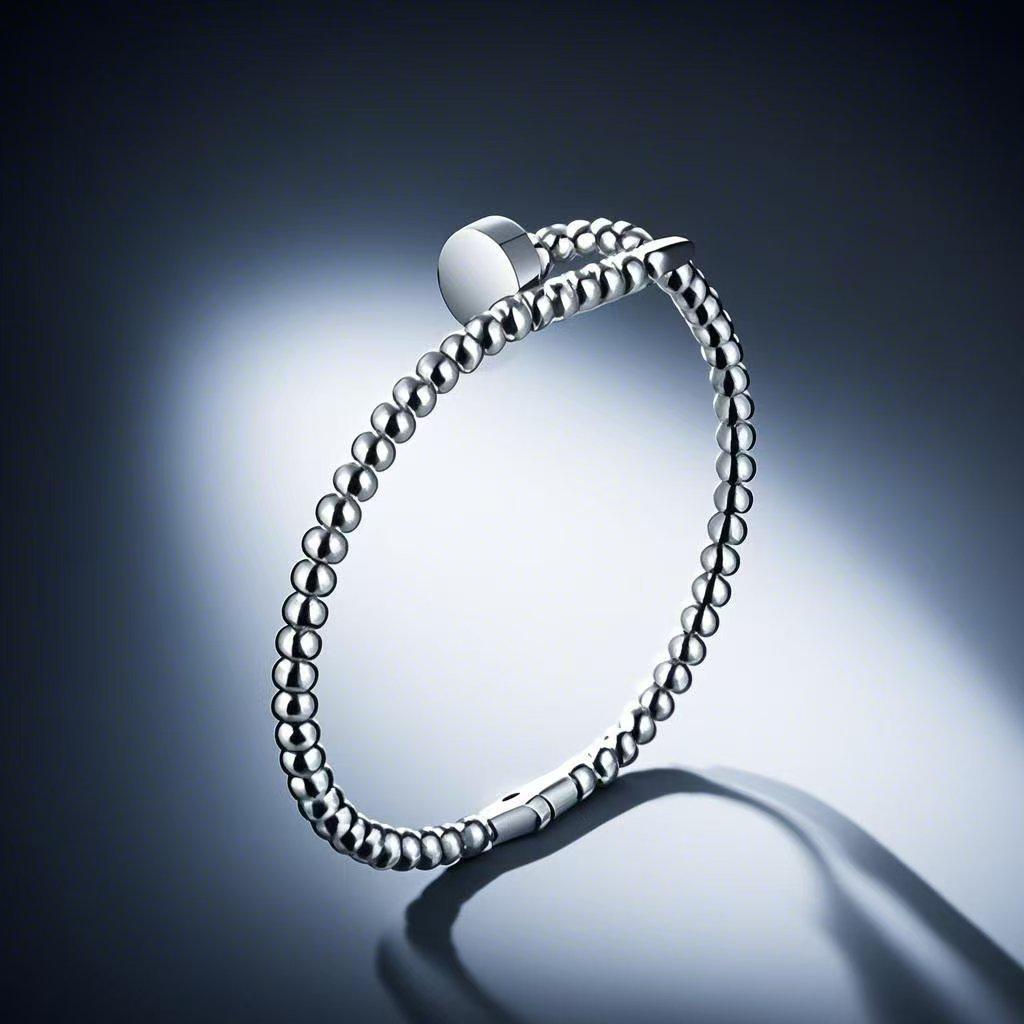 Colorfast Stainless Steel Cross Beaded Bracelet - European American Fashion