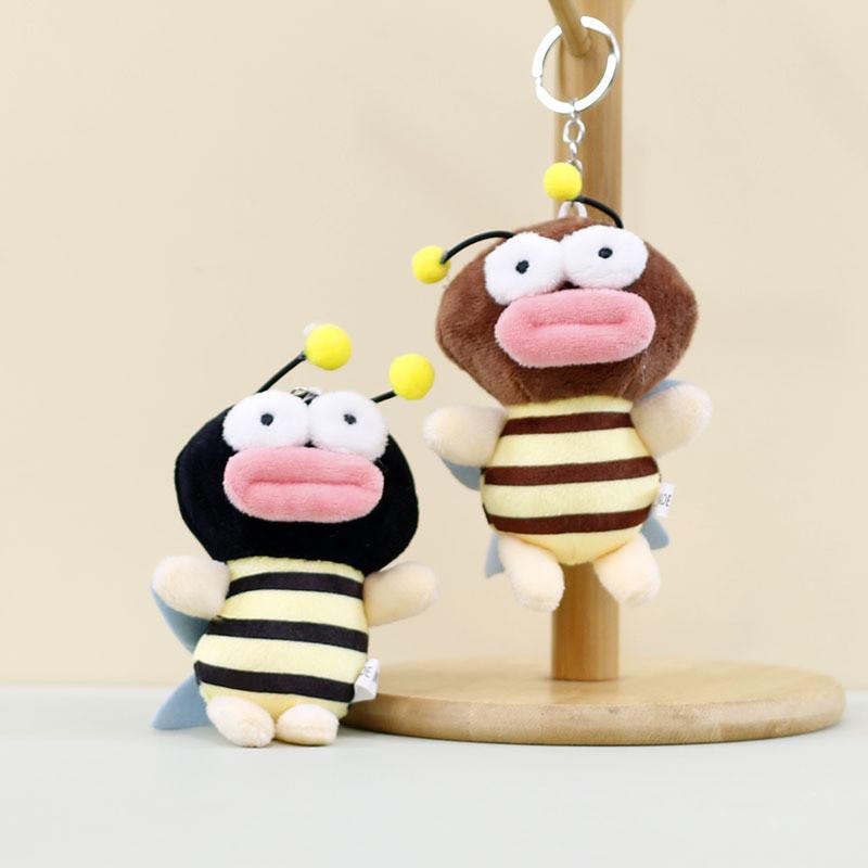Adorable Plush Bee Keychain Soft And Cuddly Stuffed Animal Cute Backpack Accessory