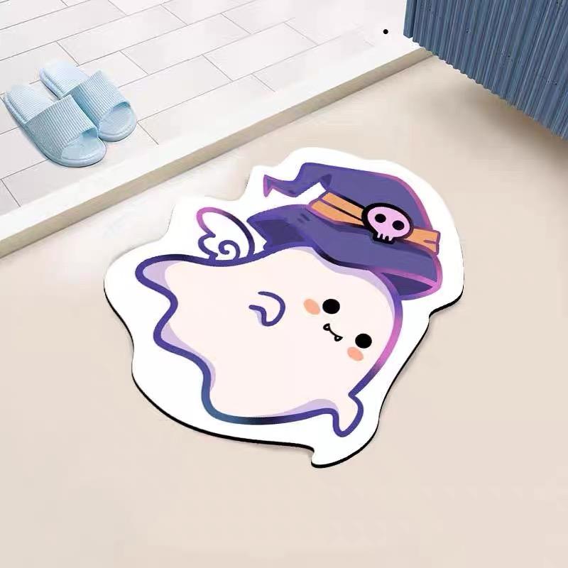 

Коврик для туалета на Хэллоуин из диатомовой грязи, впитывающий коврик для дома, украшение для душа, быстросохнущий коврик для ванной комнаты, нескользящий коврик 40x60cm