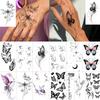1 Sheet Ink Butterfly Dragonfly Temporary Tattoos For Adult Hands Neck, Fake Tattoo Stickers Realistic Tatoo Long Last Daily Use