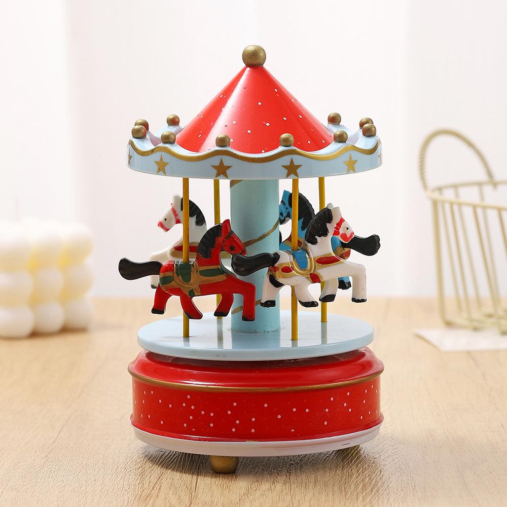 Sky City Carousel Music Box: Romantic European-Style Birthday Gift with Spire Clockwork