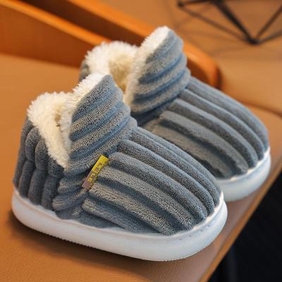 Winter Plüsch Rutschfeste Baumwollpantoffeln für Kinder & Kleinkinder – Warmes Design mit geschlossener Ferse für Jungen & Mädchen