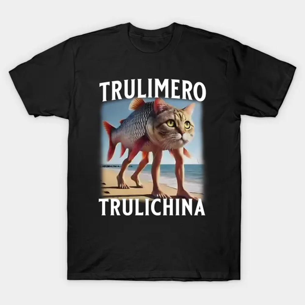 Tralalero Tralala Italian Funny Shark Expression T-shirt Men's Fashion Casual Humor T-shirt Unisex Summer Tops Oversized T-shirt