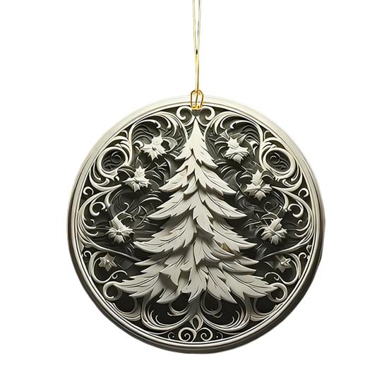 2D Acrylic Christmas Ornament Lightweight Home Office Indoor Holiday Party Xmas Tree Hanging Decoration Pendant Festival Gift