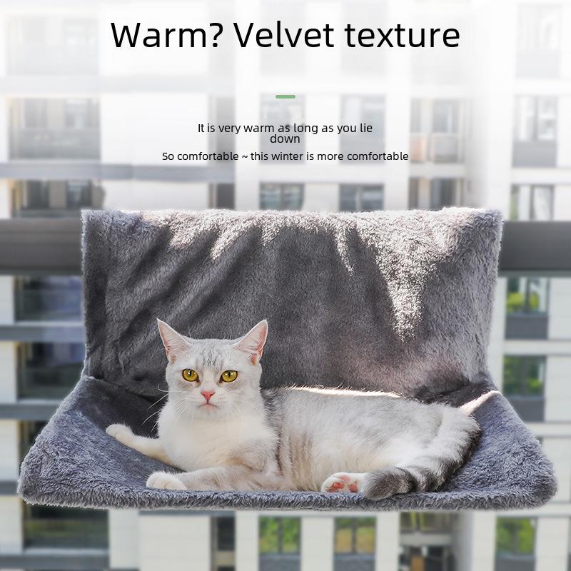 "Stable & Safe Winter Cat Hammock - Detachable, Washable, Folding Climbing Frame"