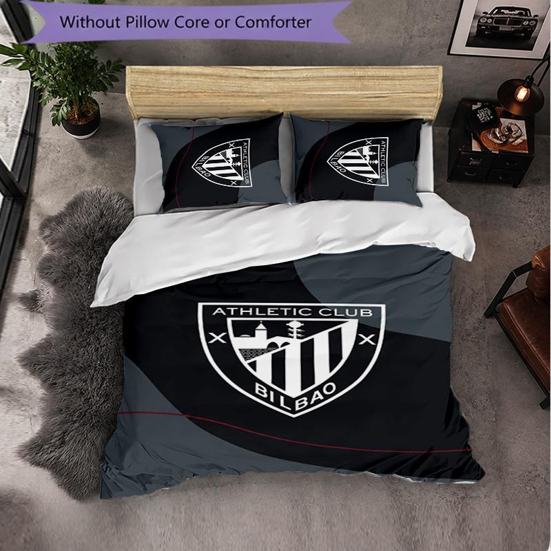 Set Biancheria da Letto 3 Pezzi Calcio Athletic Bilbao Morbido Copripiumino con Federe Set Decorazione Camera da Letto per la Casa