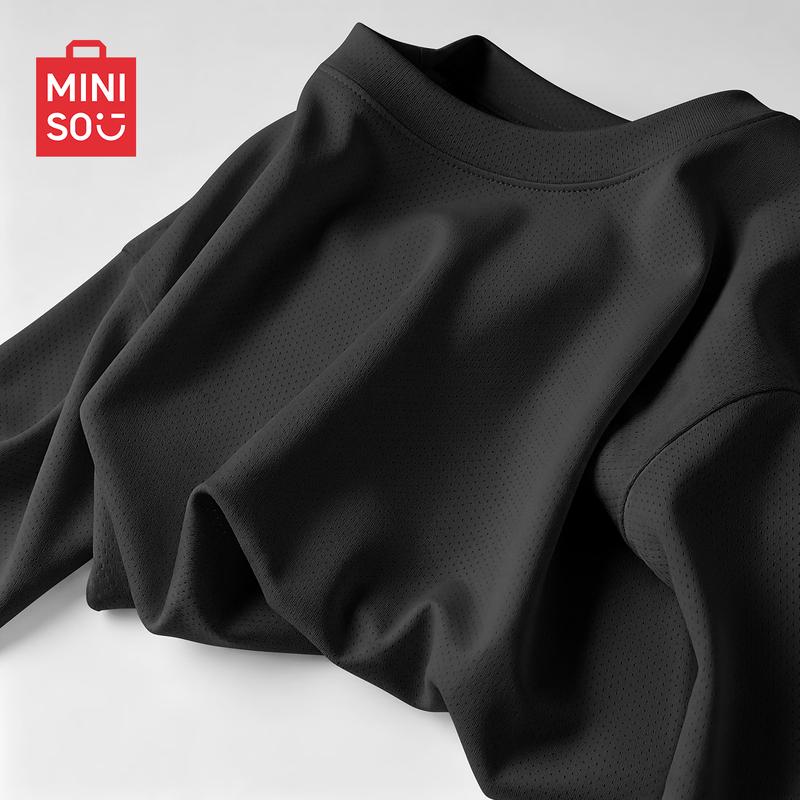 MINISO Men's Quick-Dry Ice Silk Mesh T-Shirt