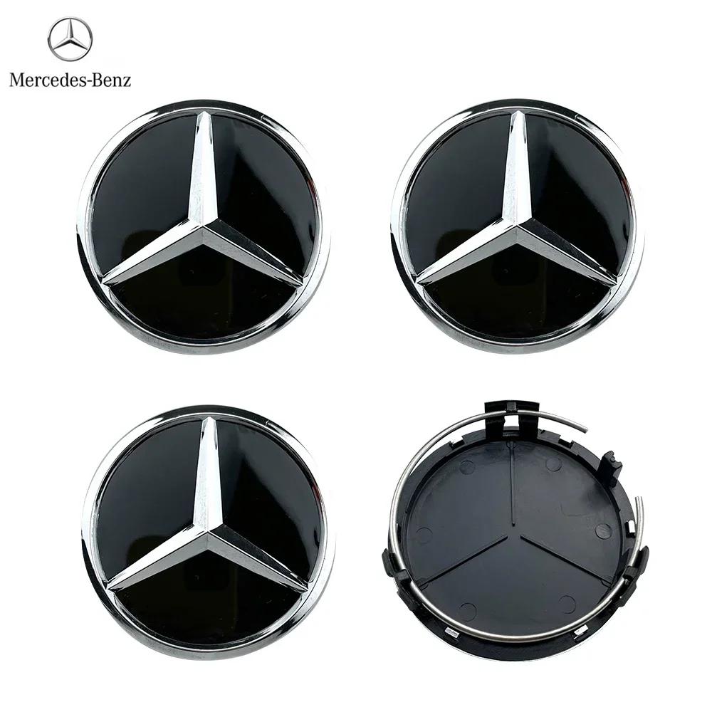4pcs 75mm Car Wheel Center Hub Caps Cover Mercedes Benz B/C/E/S Class A Class C200L GLC GLK CLA W126 Auto Accessories