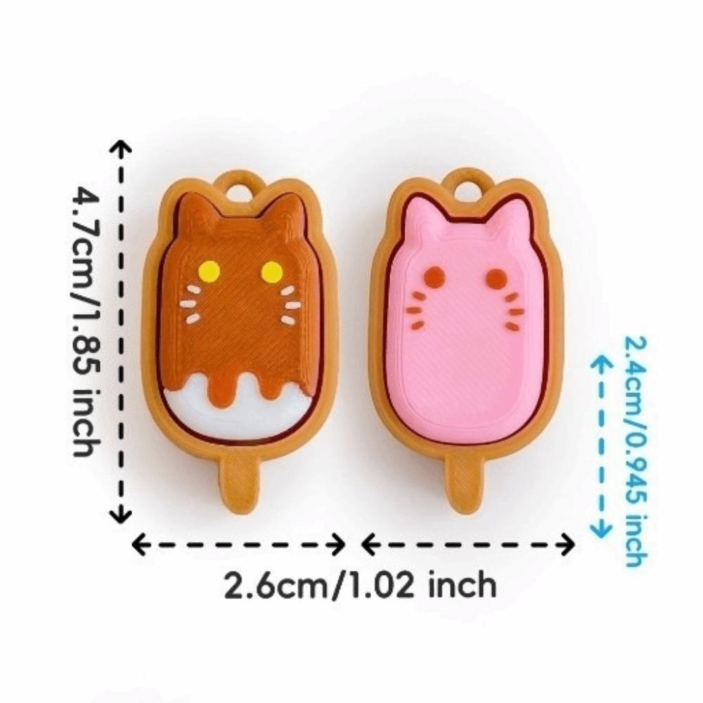 Finger Button Anti-stress Toy Pendant Stress Relief Finger Keyboard Cap Children Adults Cat Style