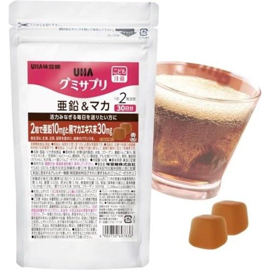 UHA Mikakuto Offiziell 30mg schwarzer Maca-Extrakt 2 Gummibärchen Nahrungsergänzungsmittel Zink 30-Tage-Vorrat 60 pro Beutel Tag Cola-Geschmack 1